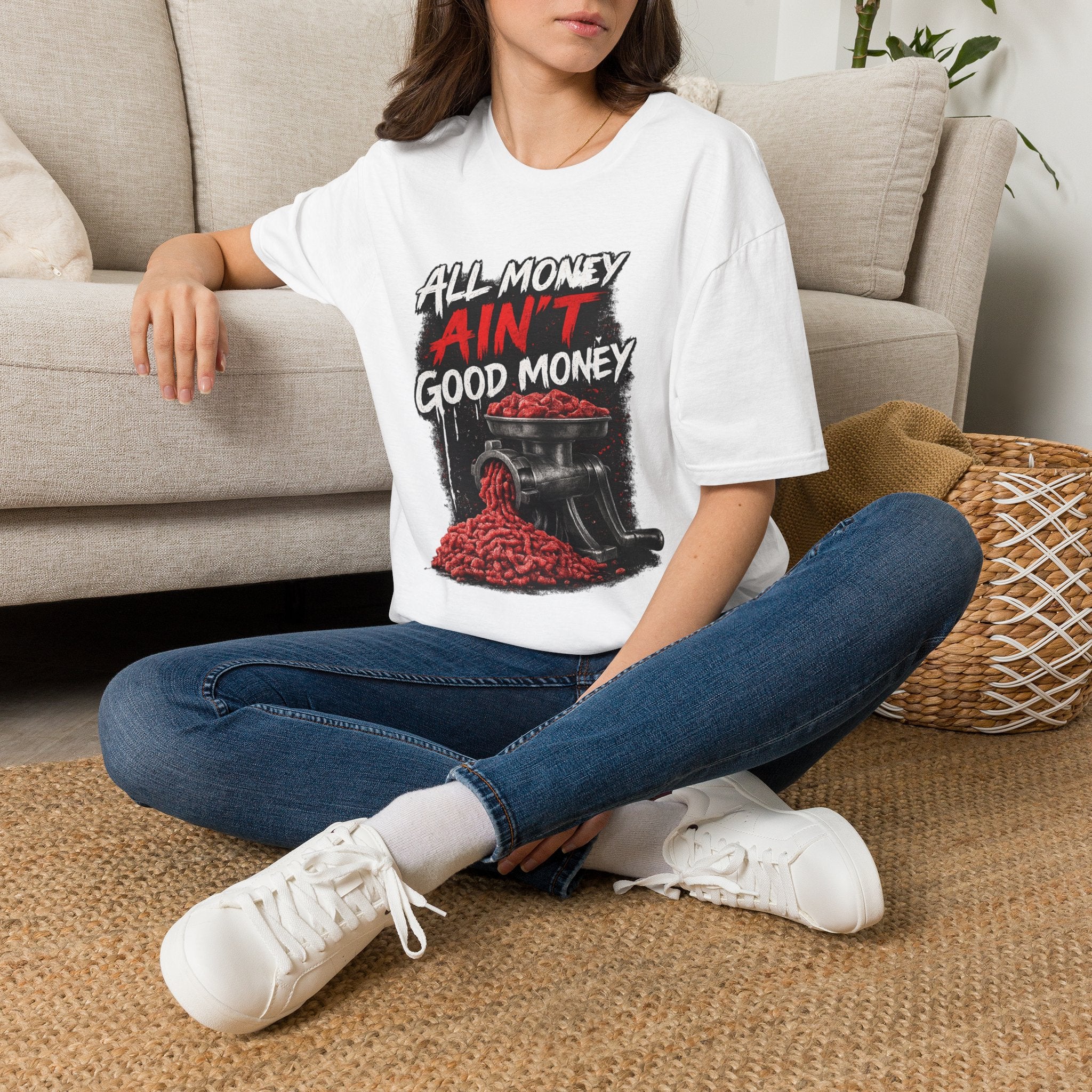 All Money Ain’t Good Money – Meat Grinder Graphic Streetwear Tee