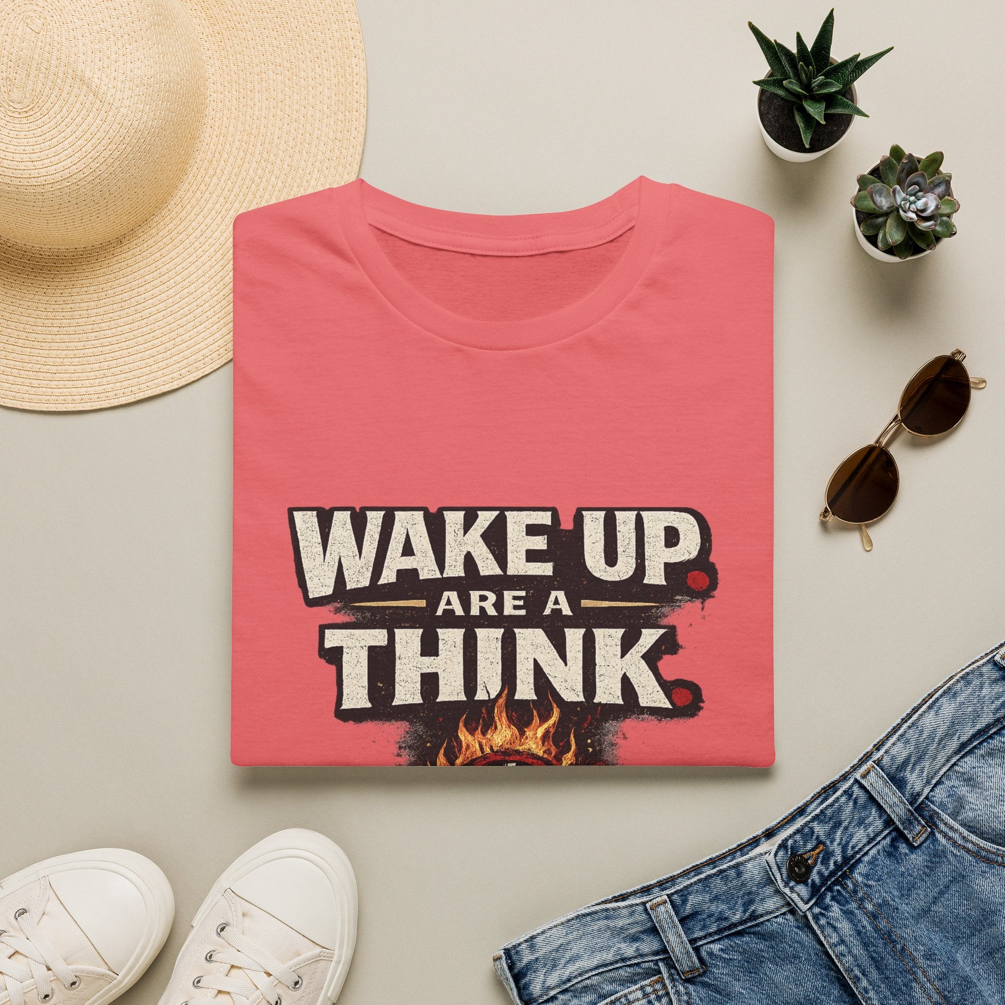 Wake Up Are A Think - Motivational Graphic T-Shirt (Spend Wisely)