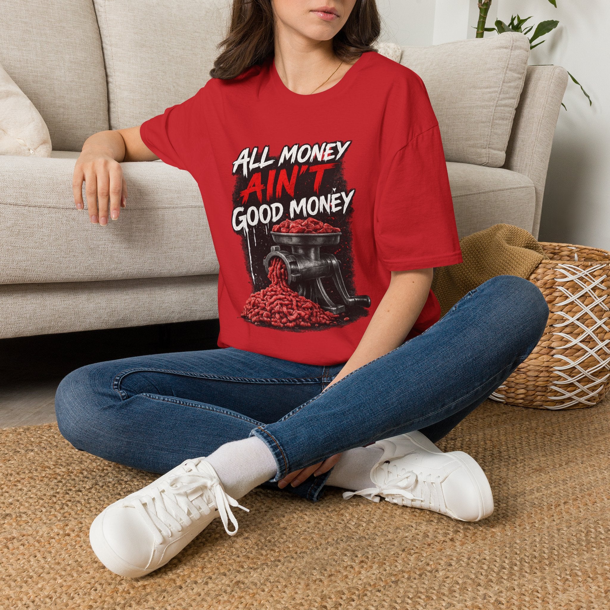 All Money Ain’t Good Money – Meat Grinder Graphic Streetwear Tee