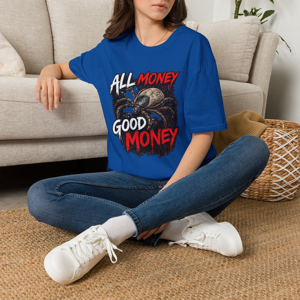 All Money Spider T-Shirt — Bold Gothic Graphic Tee