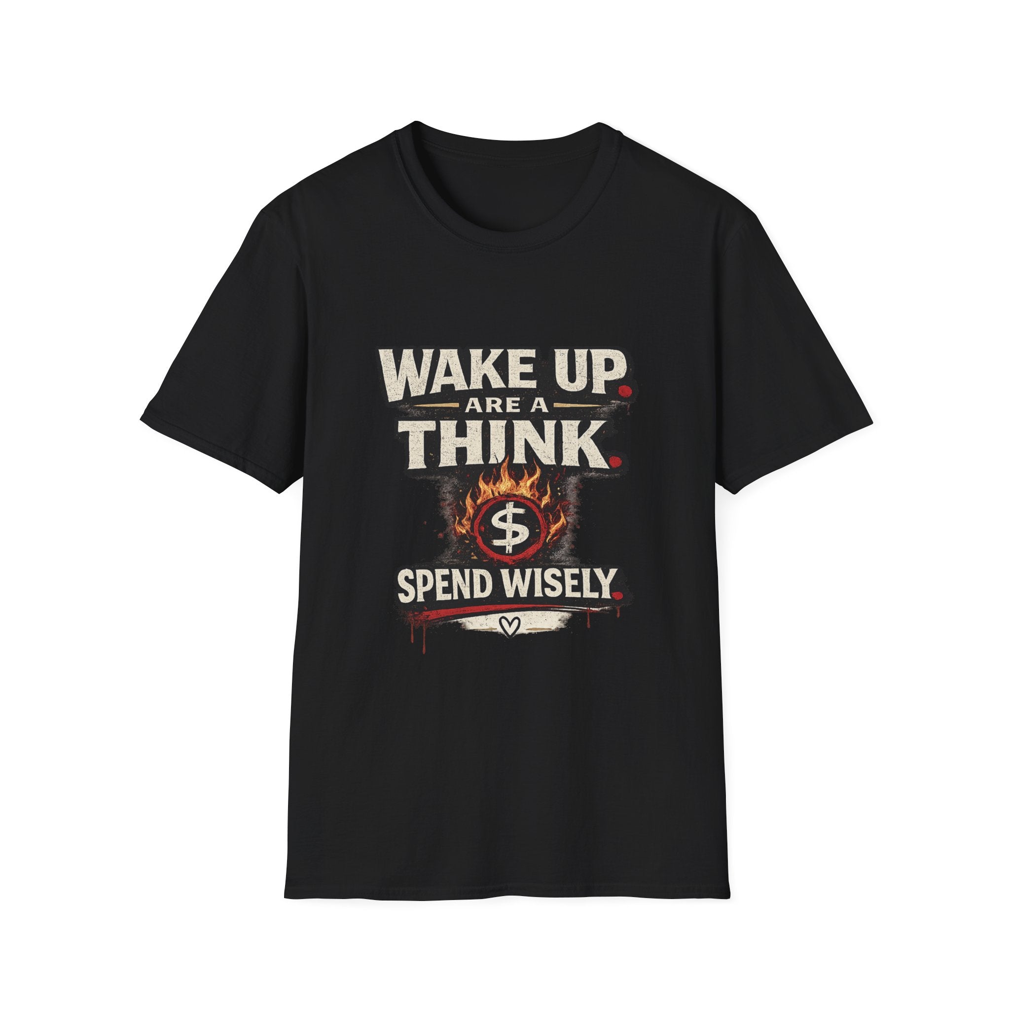 Wake Up Are A Think - Motivational Graphic T-Shirt (Spend Wisely)