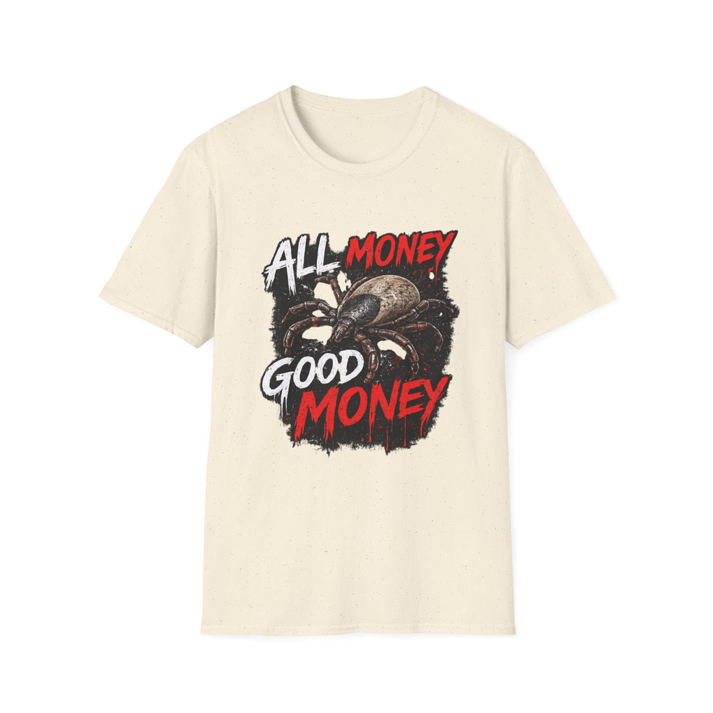 All Money Spider T-Shirt — Bold Gothic Graphic Tee
