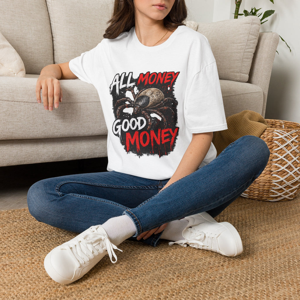 All Money Spider T-Shirt — Bold Gothic Graphic Tee