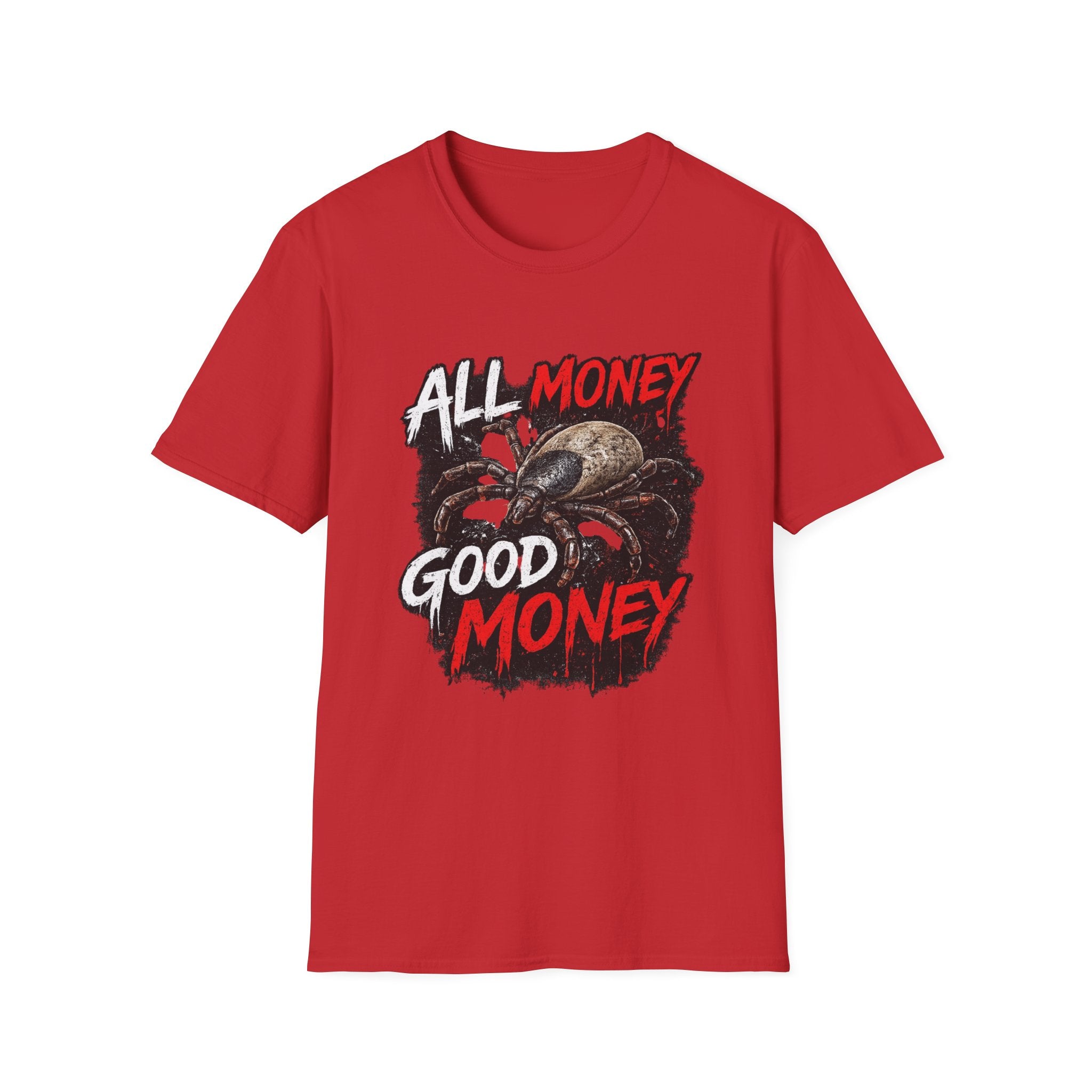 All Money Spider T-Shirt — Bold Gothic Graphic Tee