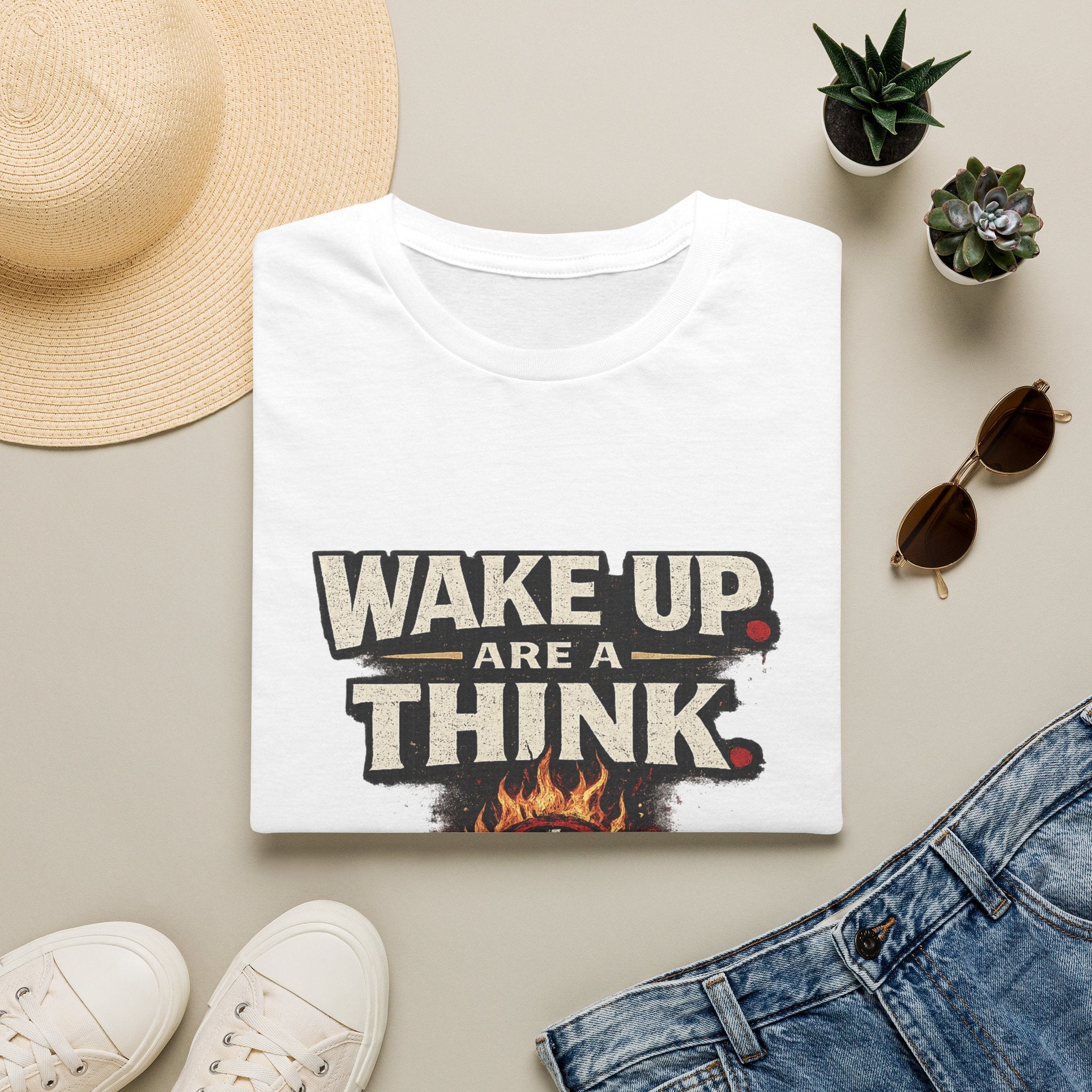 Wake Up Are A Think - Motivational Graphic T-Shirt (Spend Wisely)
