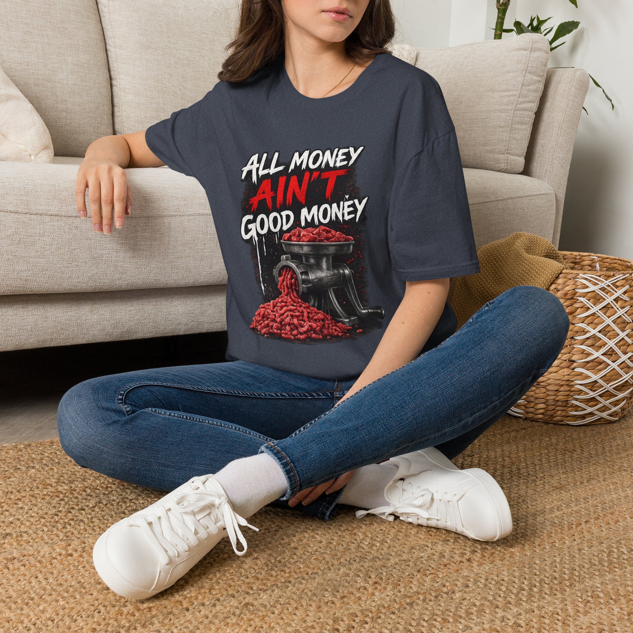 All Money Ain’t Good Money – Meat Grinder Graphic Streetwear Tee