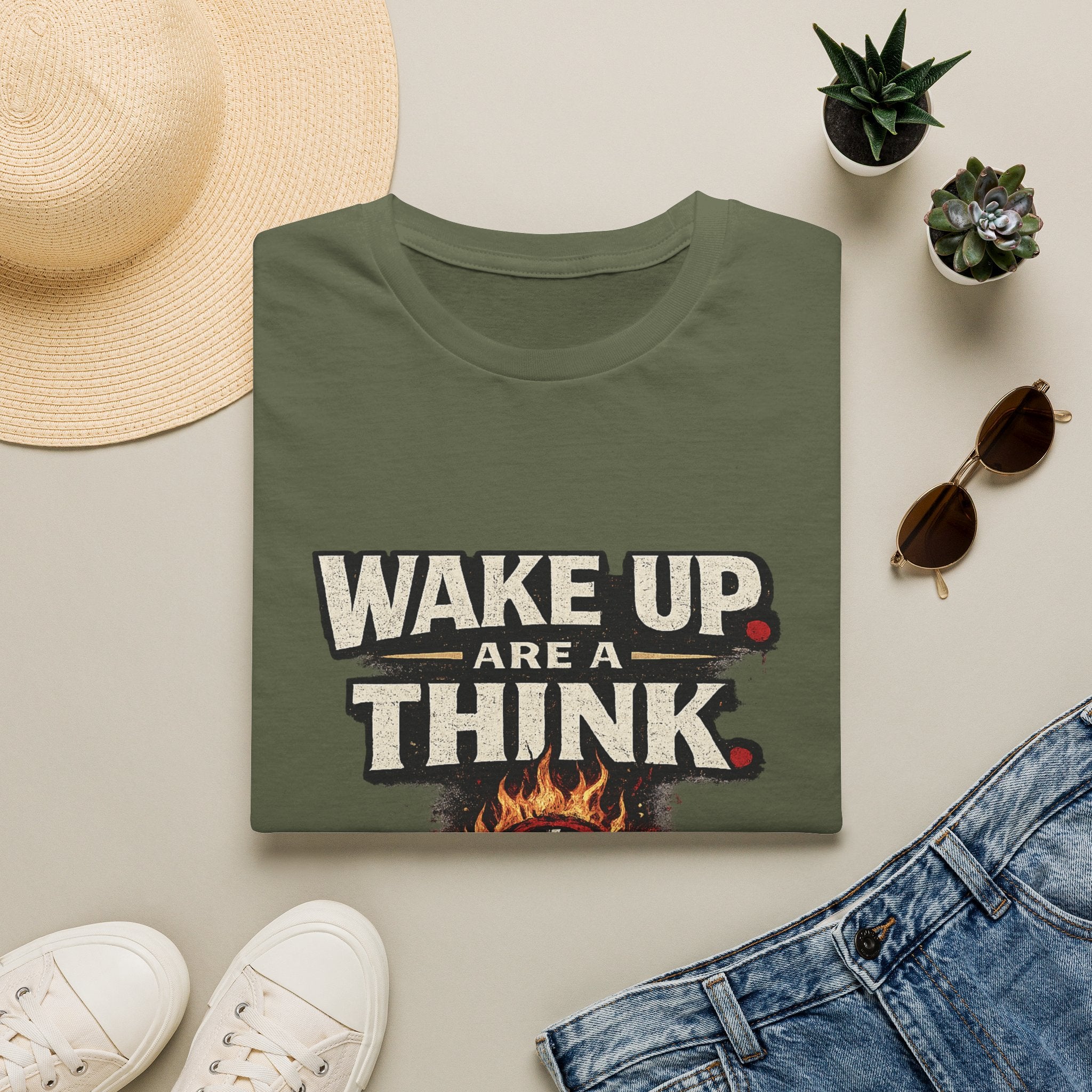 Wake Up Are A Think - Motivational Graphic T-Shirt (Spend Wisely)