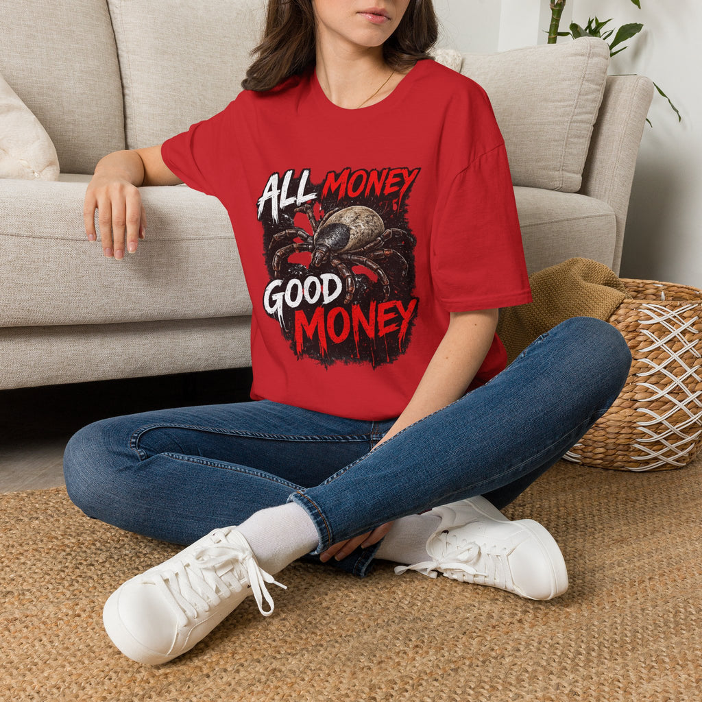 All Money Spider T-Shirt — Bold Gothic Graphic Tee