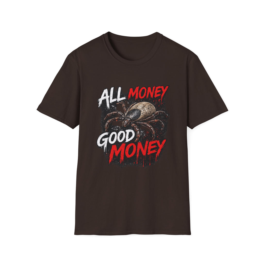 All Money Spider T-Shirt — Bold Gothic Graphic Tee