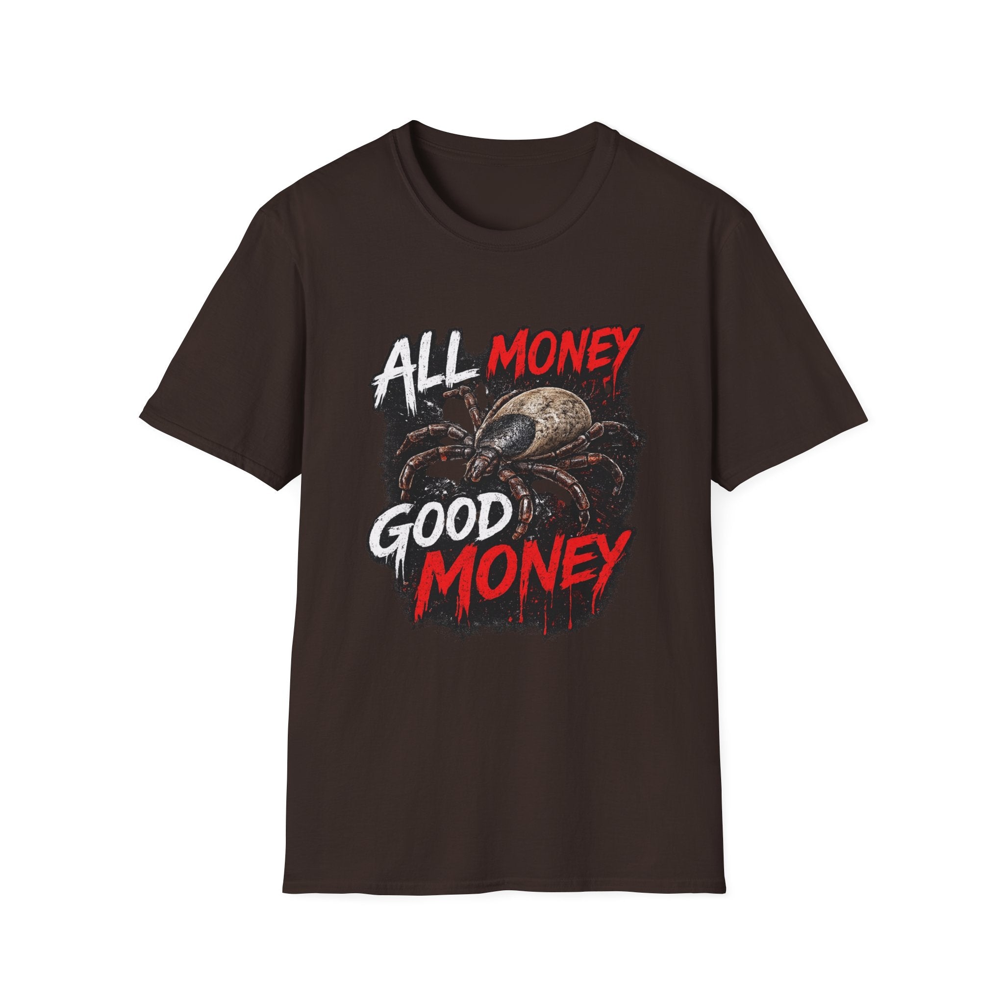 All Money Spider T-Shirt — Bold Gothic Graphic Tee