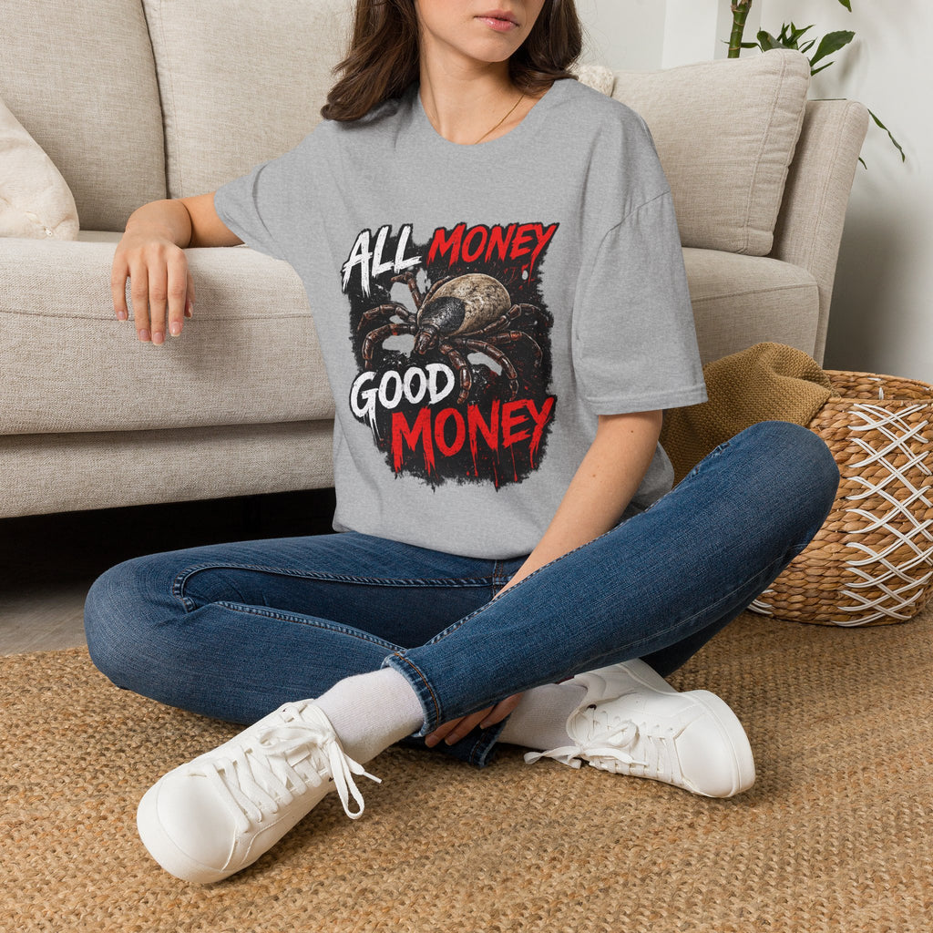 All Money Spider T-Shirt — Bold Gothic Graphic Tee