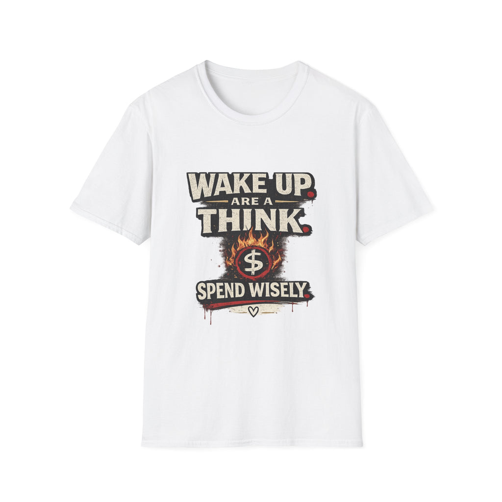 Wake Up Are A Think - Motivational Graphic T-Shirt (Spend Wisely)
