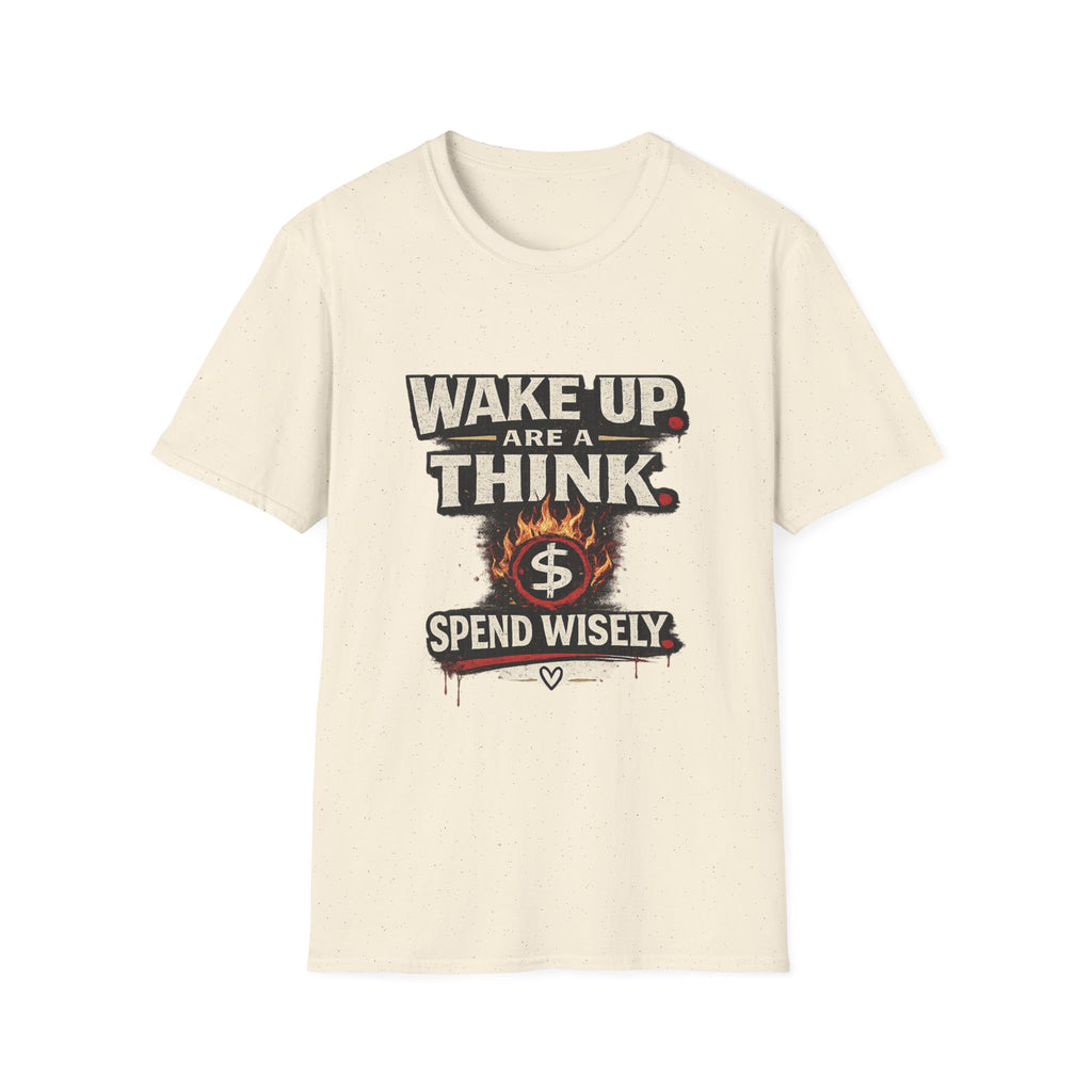 Wake Up Are A Think - Motivational Graphic T-Shirt (Spend Wisely)