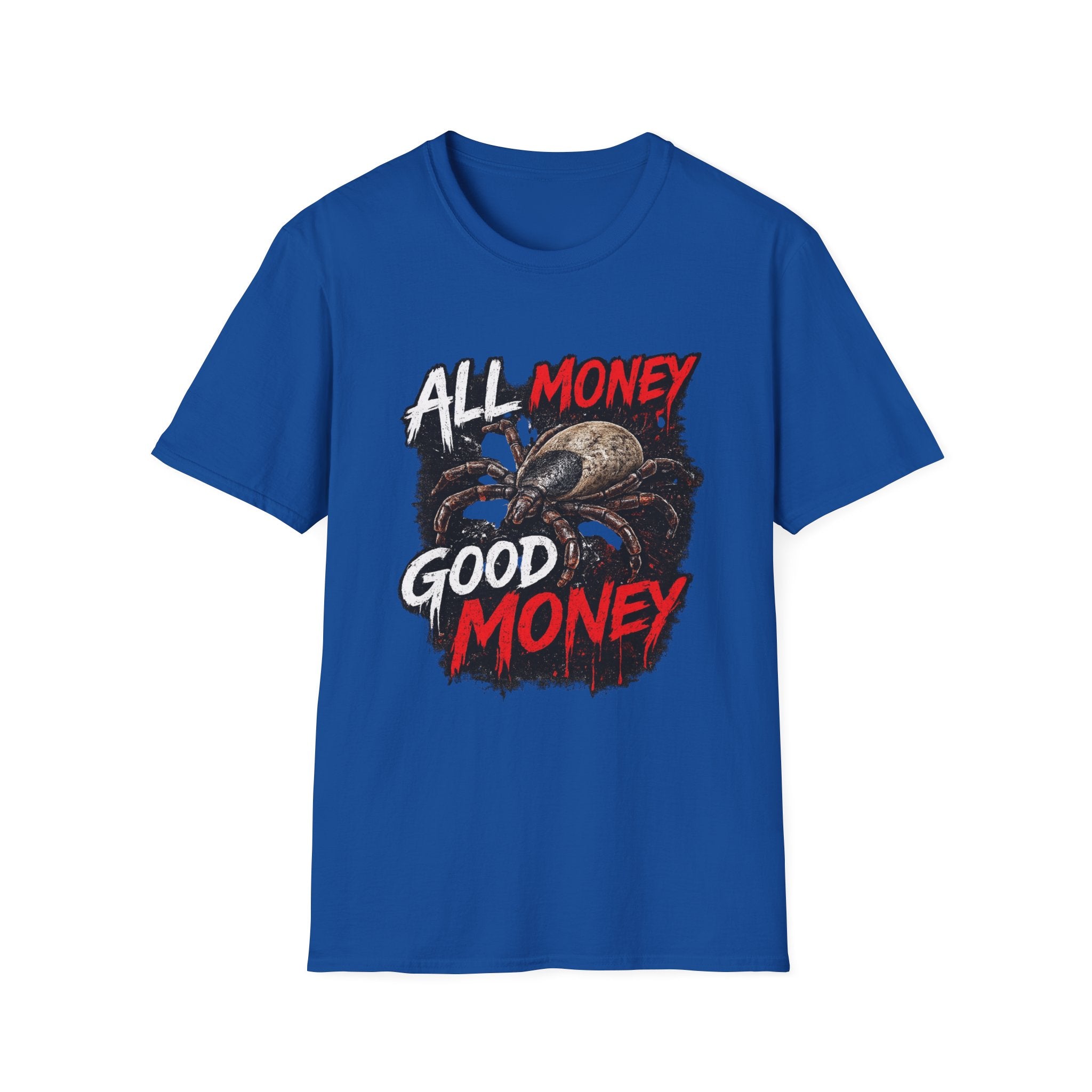 All Money Spider T-Shirt — Bold Gothic Graphic Tee
