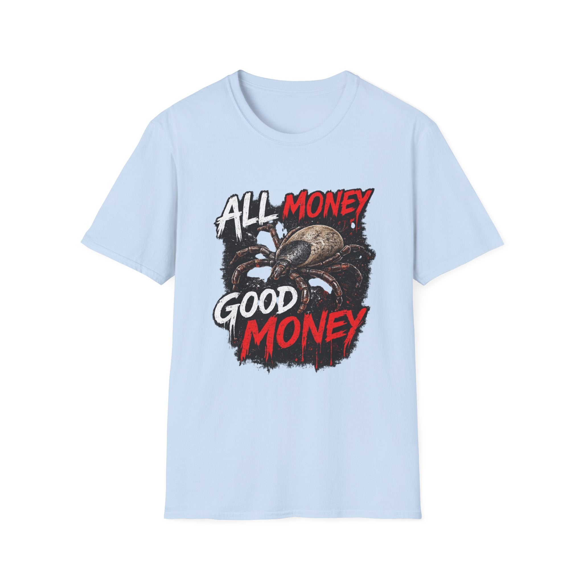 All Money Spider T-Shirt — Bold Gothic Graphic Tee