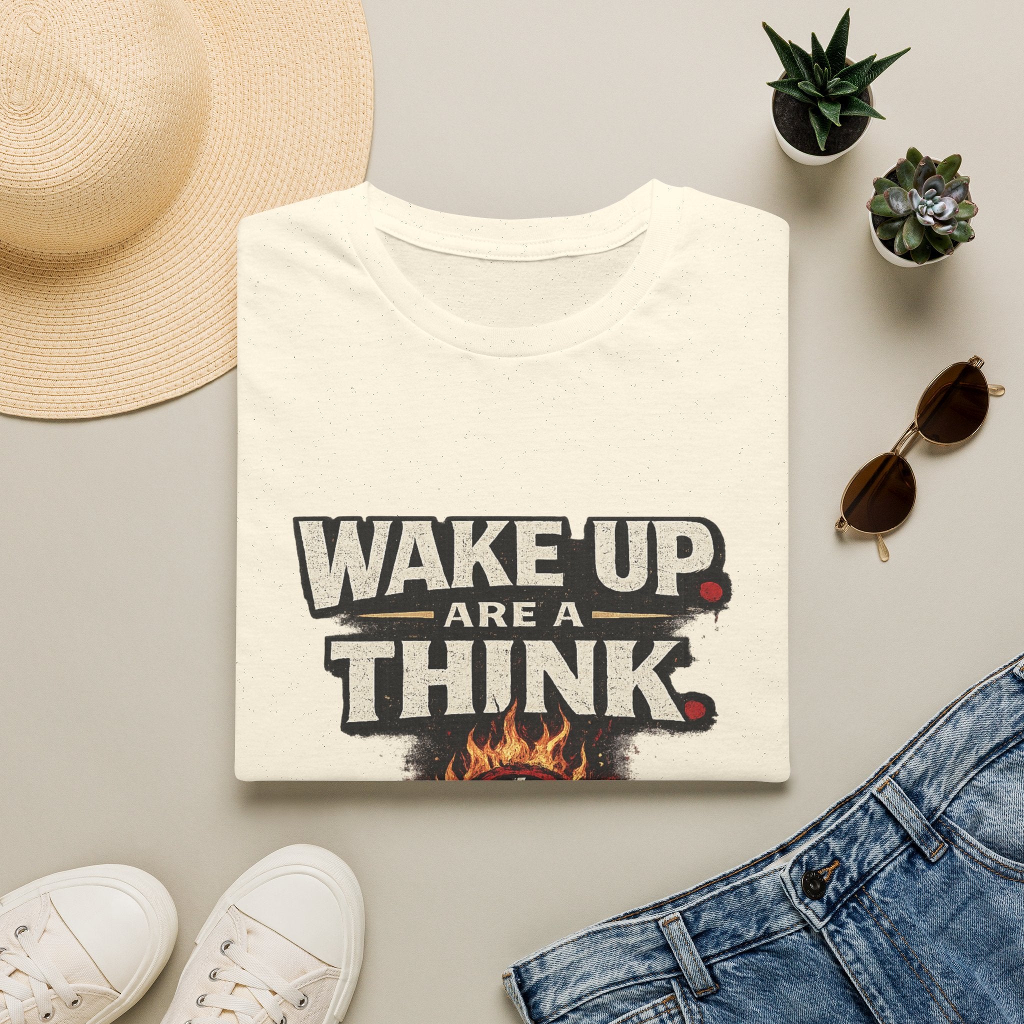 Wake Up Are A Think - Motivational Graphic T-Shirt (Spend Wisely)