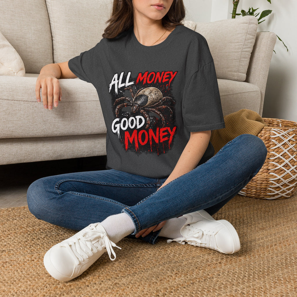 All Money Spider T-Shirt — Bold Gothic Graphic Tee