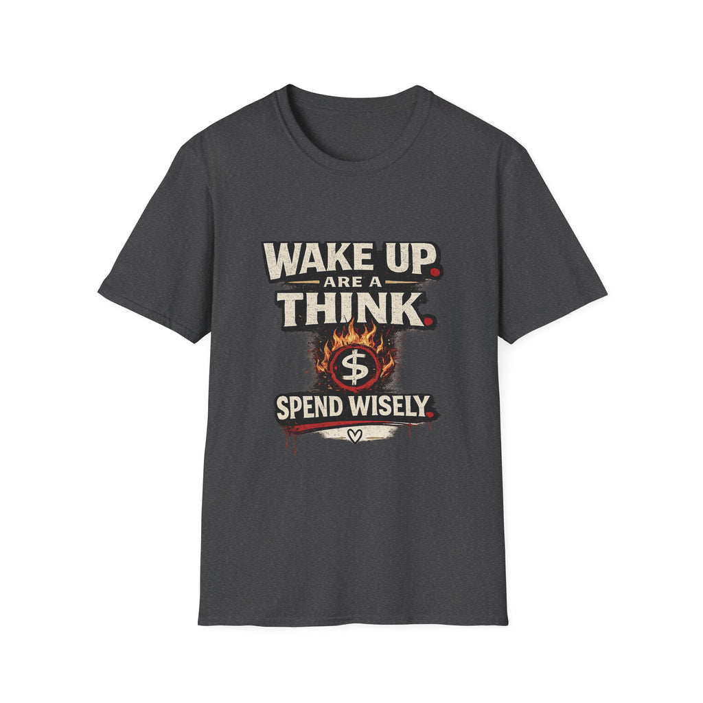 Wake Up Are A Think - Motivational Graphic T-Shirt (Spend Wisely)