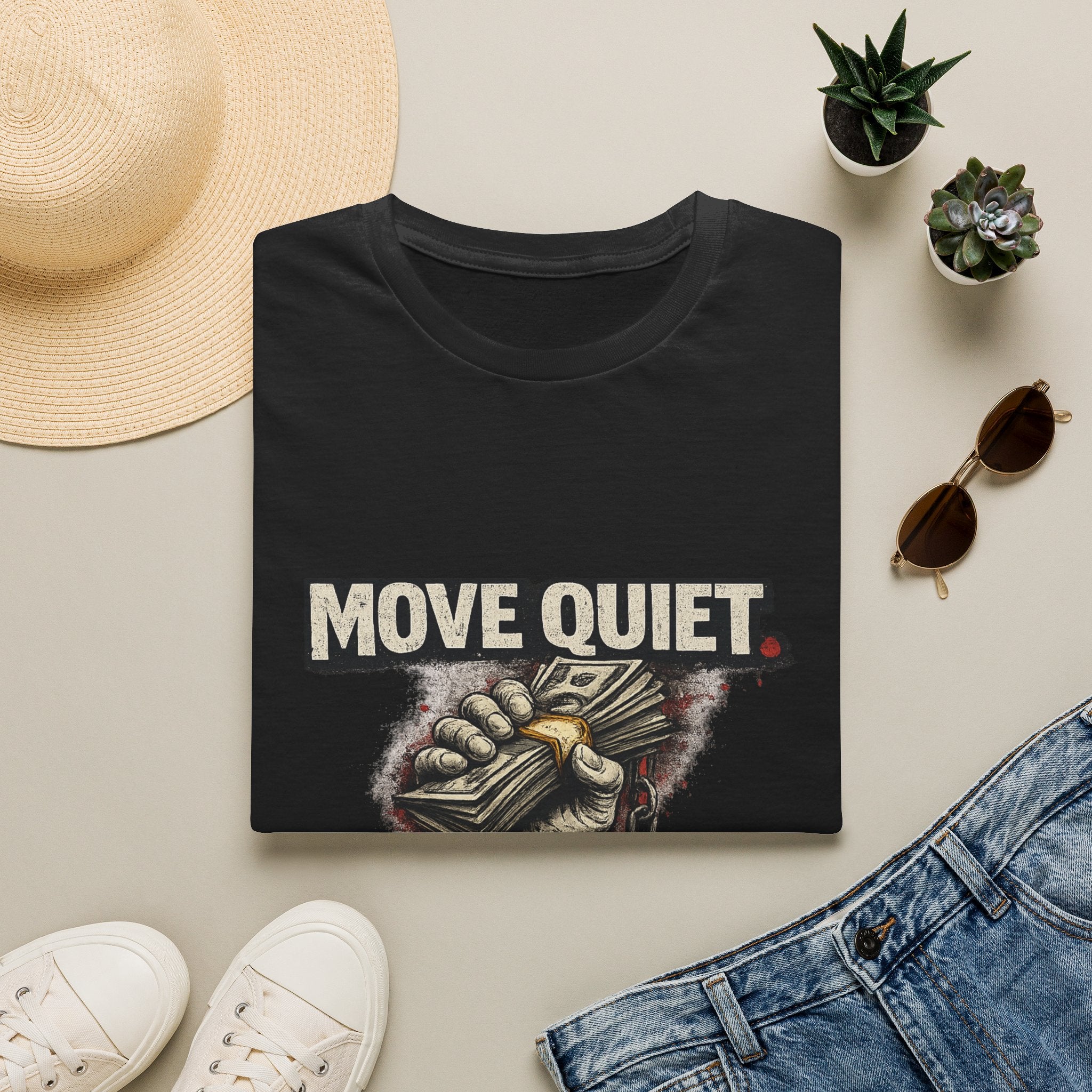 Move Quiet Stay Paid T-Shirt — Stealth Hustle Graphic Tee