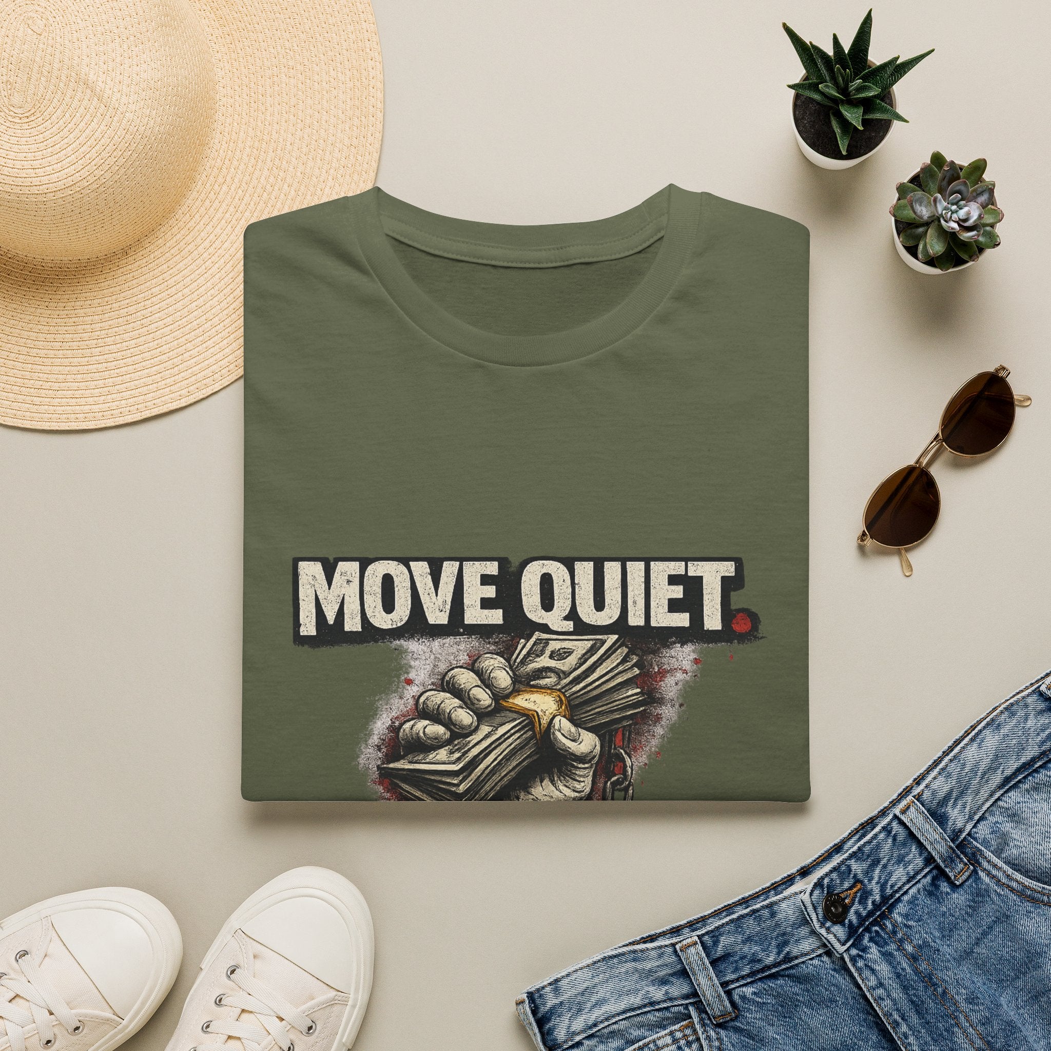 Move Quiet Stay Paid T-Shirt — Stealth Hustle Graphic Tee
