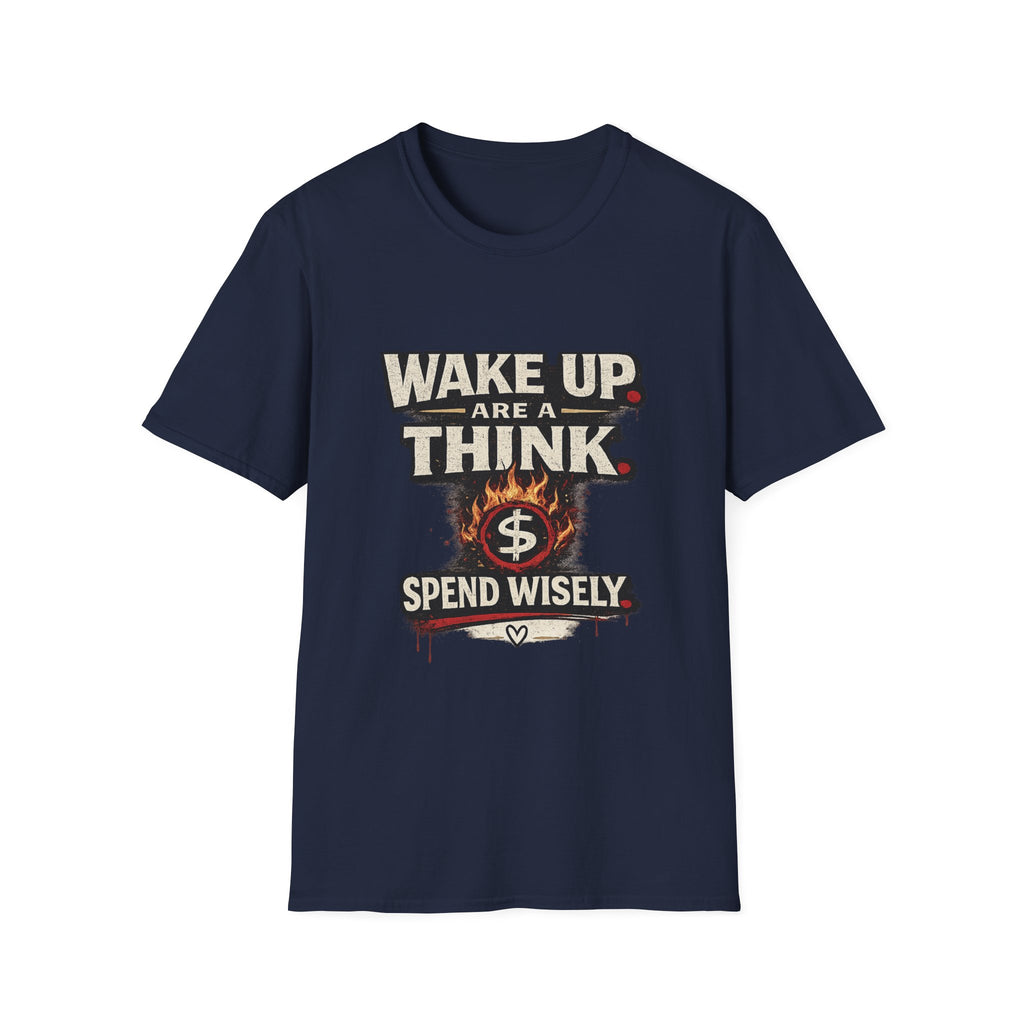 Wake Up Are A Think - Motivational Graphic T-Shirt (Spend Wisely)
