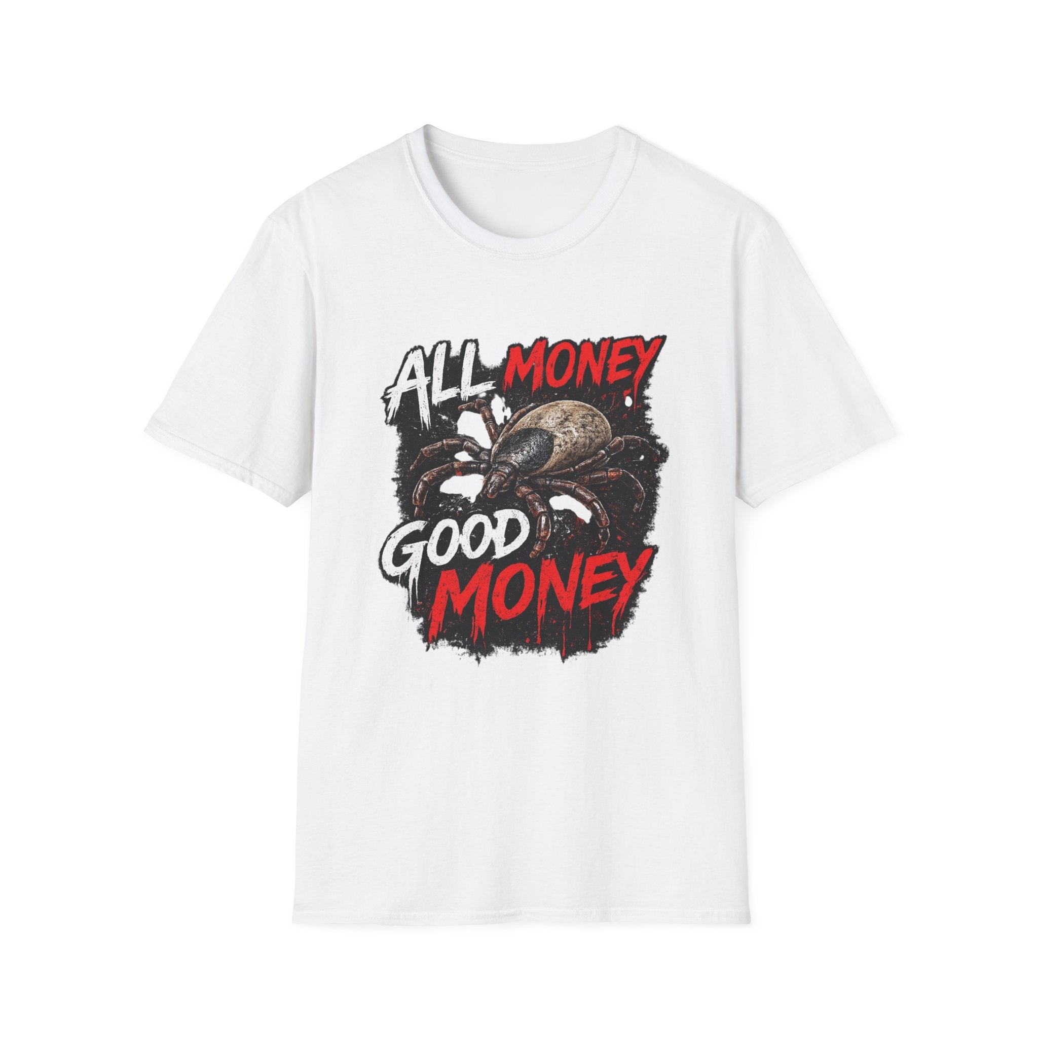 All Money Spider T-Shirt — Bold Gothic Graphic Tee