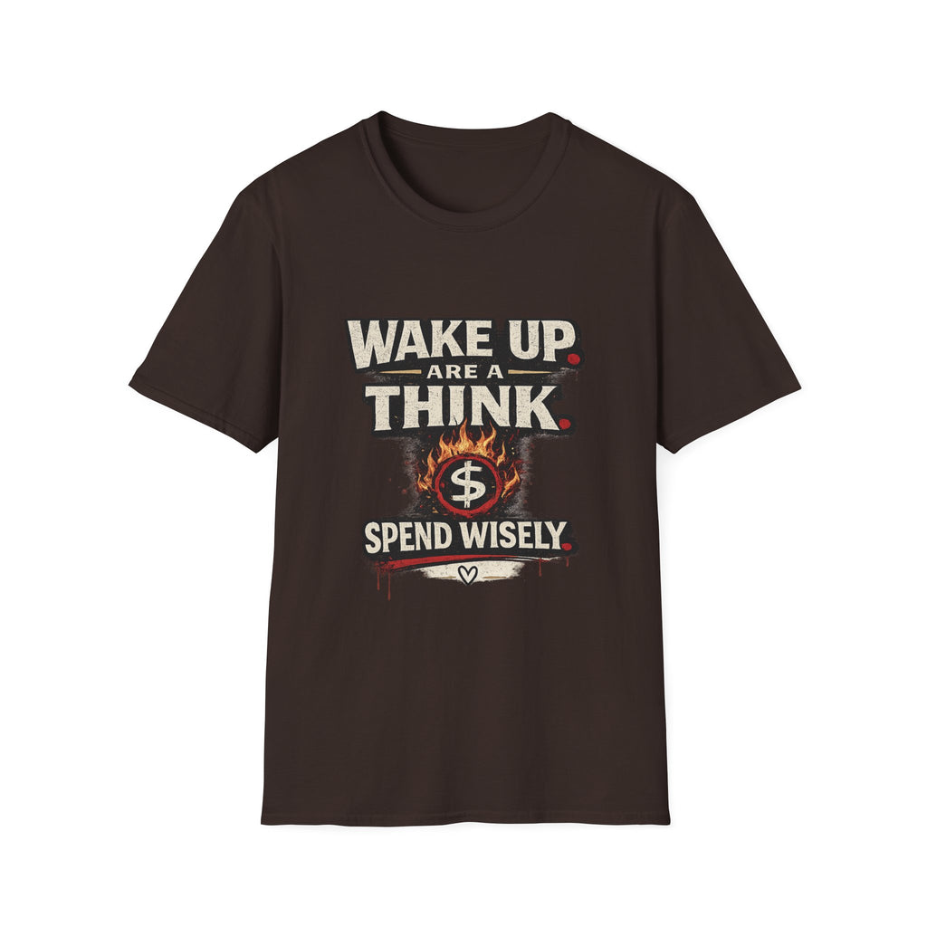 Wake Up Are A Think - Motivational Graphic T-Shirt (Spend Wisely)