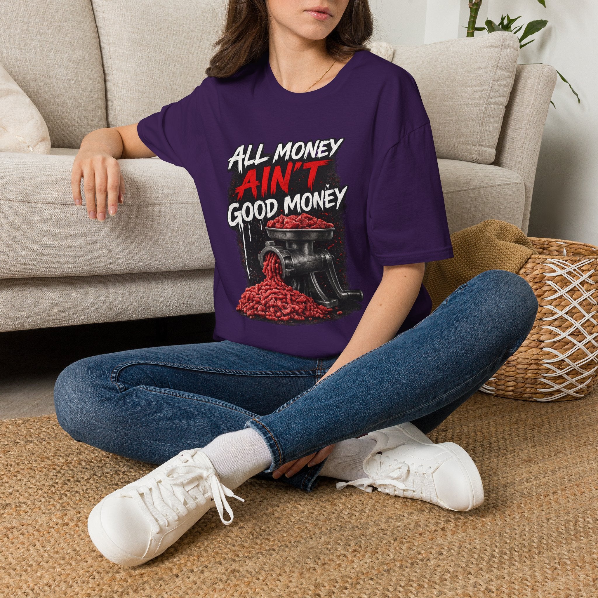 All Money Ain’t Good Money – Meat Grinder Graphic Streetwear Tee