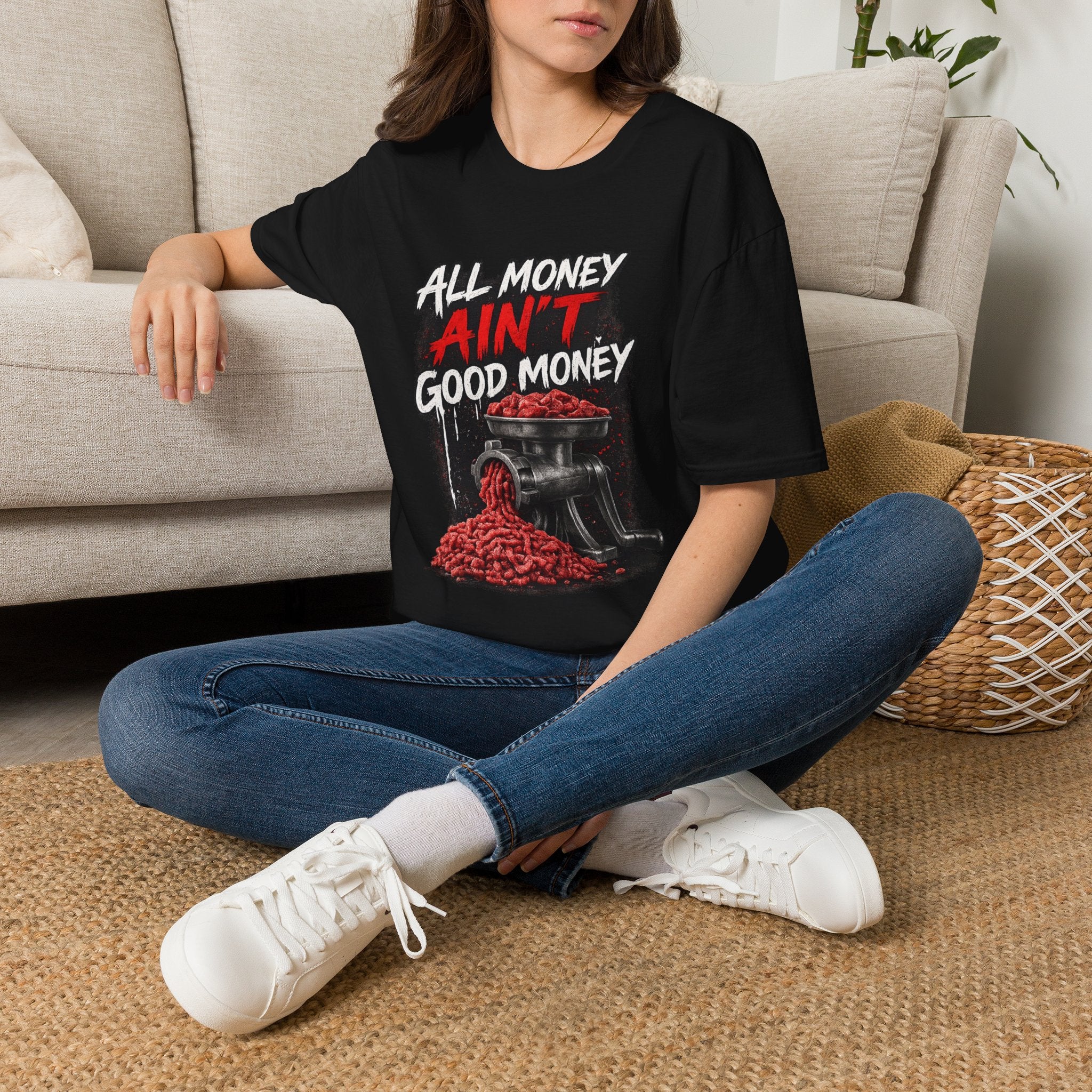 All Money Ain’t Good Money – Meat Grinder Graphic Streetwear Tee