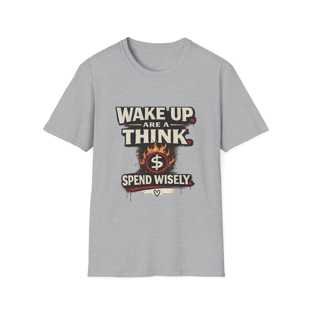 Wake Up Are A Think - Motivational Graphic T-Shirt (Spend Wisely)