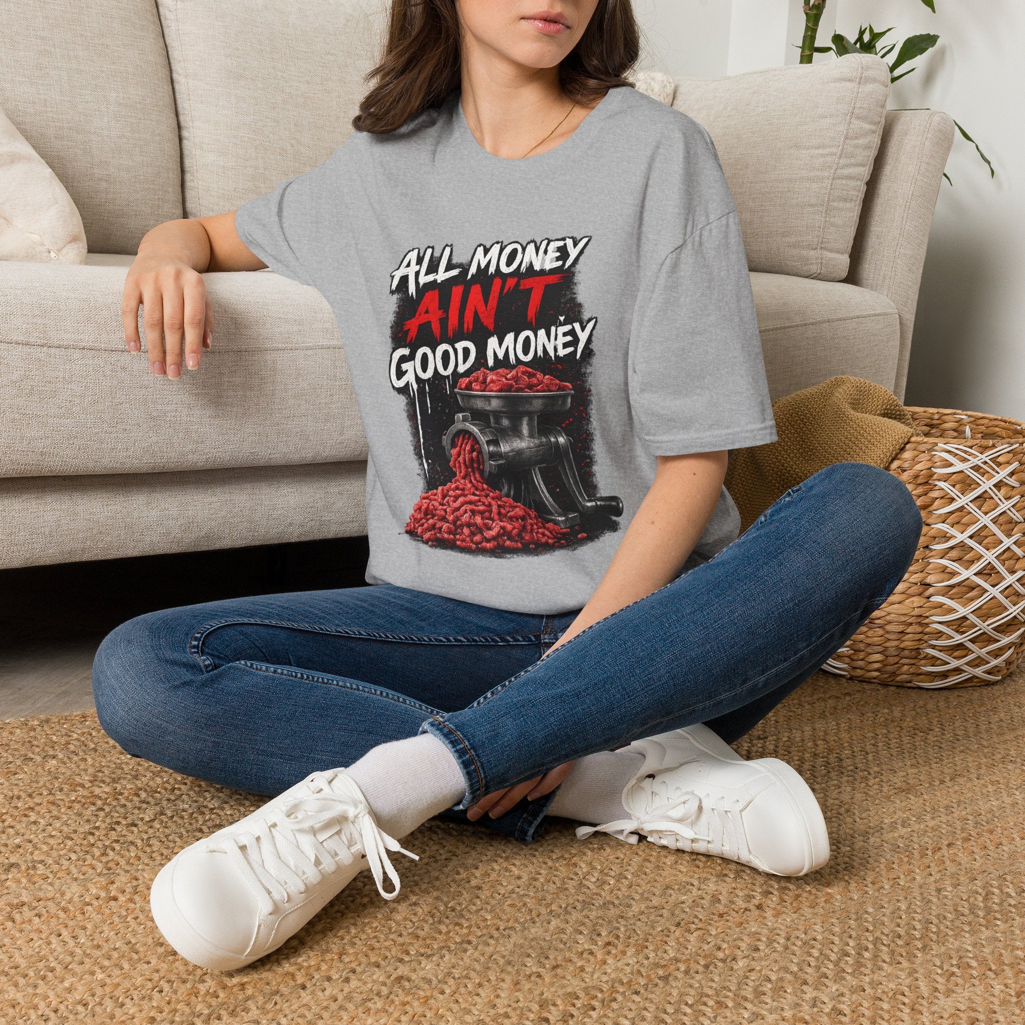 All Money Ain’t Good Money – Meat Grinder Graphic Streetwear Tee