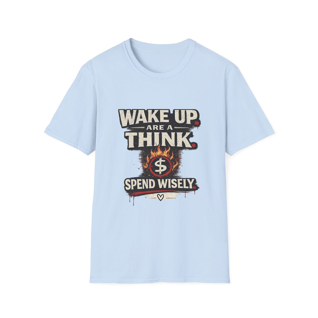 Wake Up Are A Think - Motivational Graphic T-Shirt (Spend Wisely)