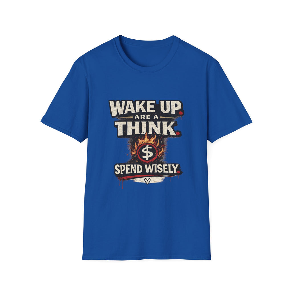 Wake Up Are A Think - Motivational Graphic T-Shirt (Spend Wisely)